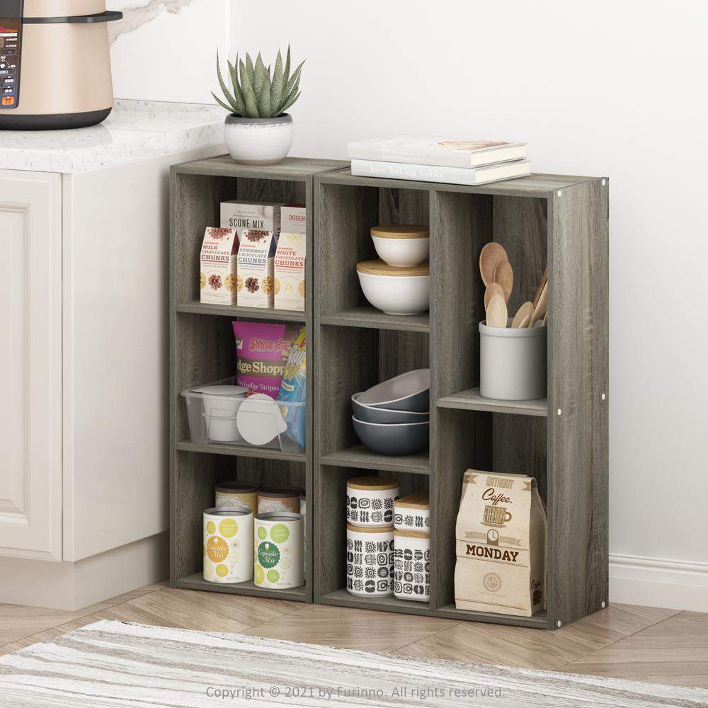 Furinno Luder 5-Cube No Tool Assembly Open Shelf, French Oak. Picture 6