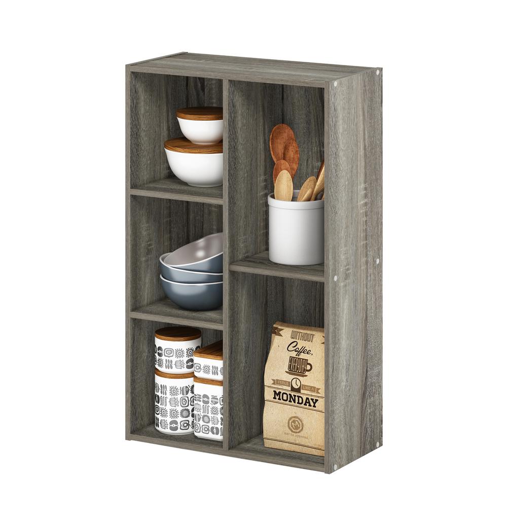 Furinno Luder 5-Cube No Tool Assembly Open Shelf, French Oak. Picture 4