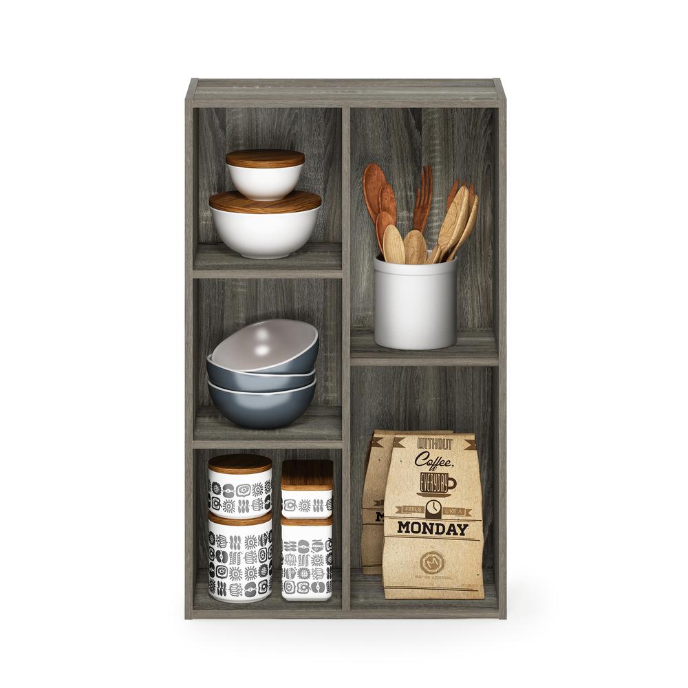 Furinno Luder 5-Cube No Tool Assembly Open Shelf, French Oak. Picture 5