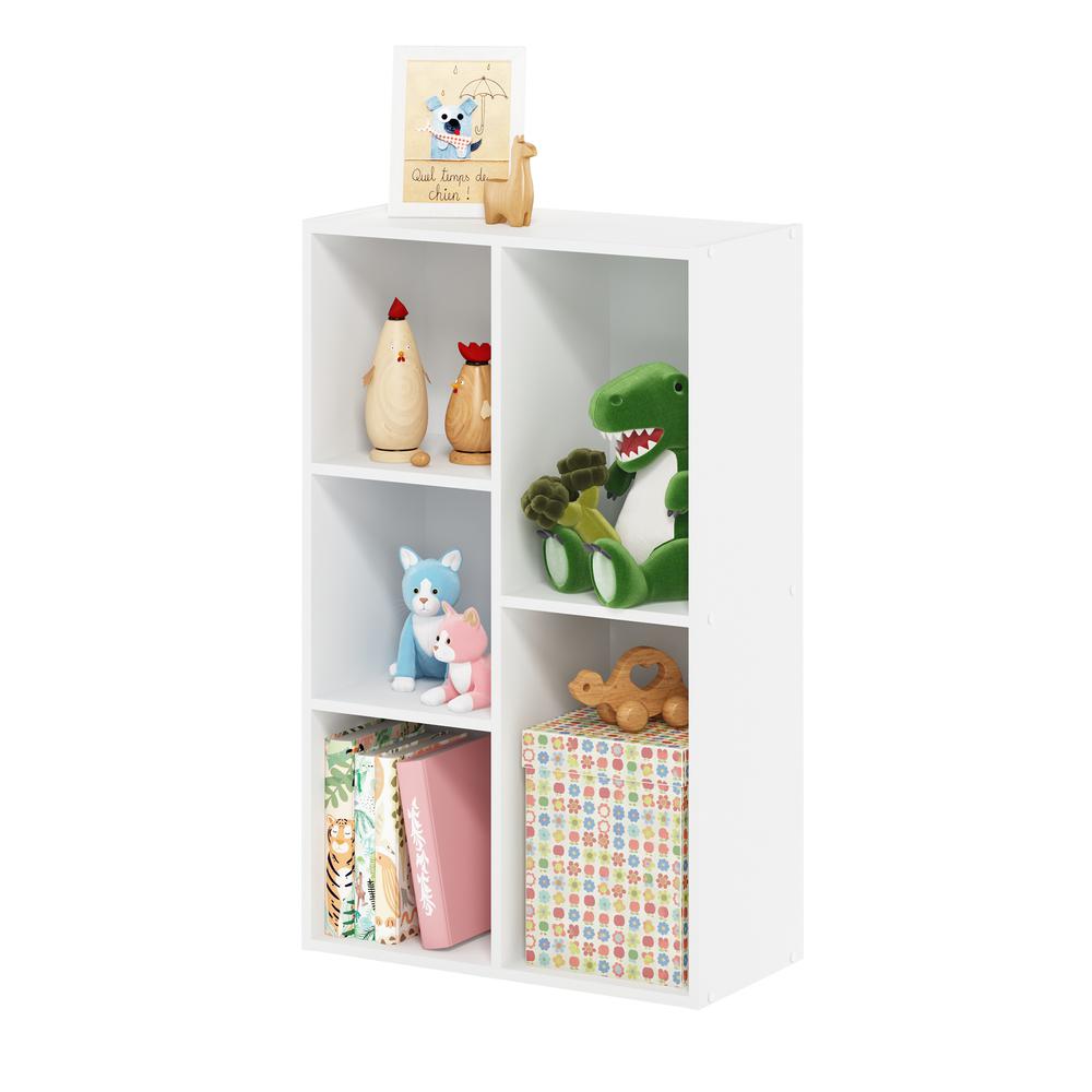 Furinno Luder 5-Cube No Tool Assembly Open Shelf, White. Picture 4