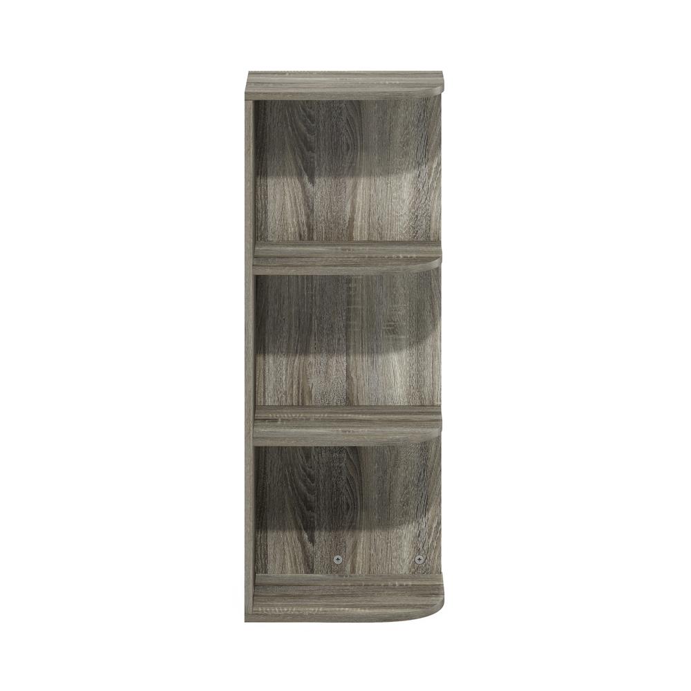 Furinno Pasir 3-Tier Corner Open Shelf Bookcase, French Oak. Picture 3