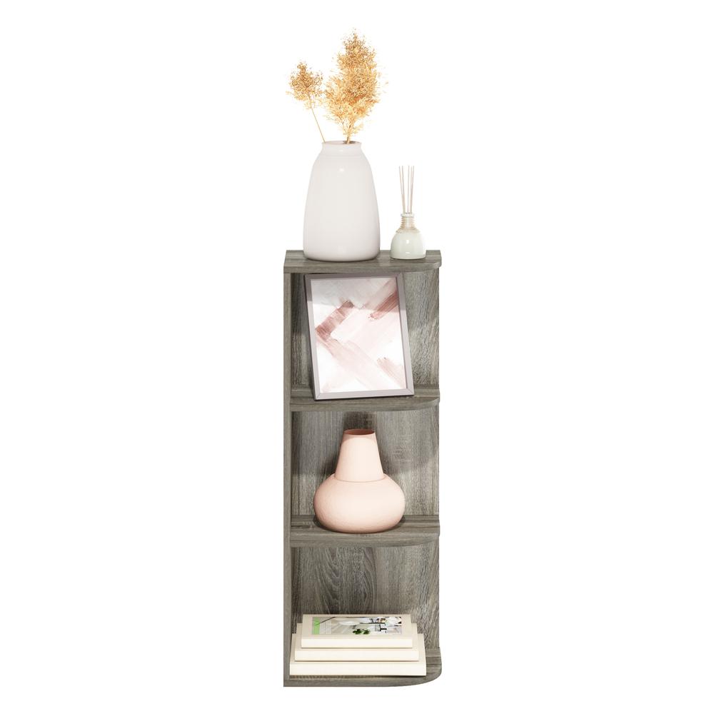 Furinno Pasir 3-Tier Corner Open Shelf Bookcase, French Oak. Picture 5