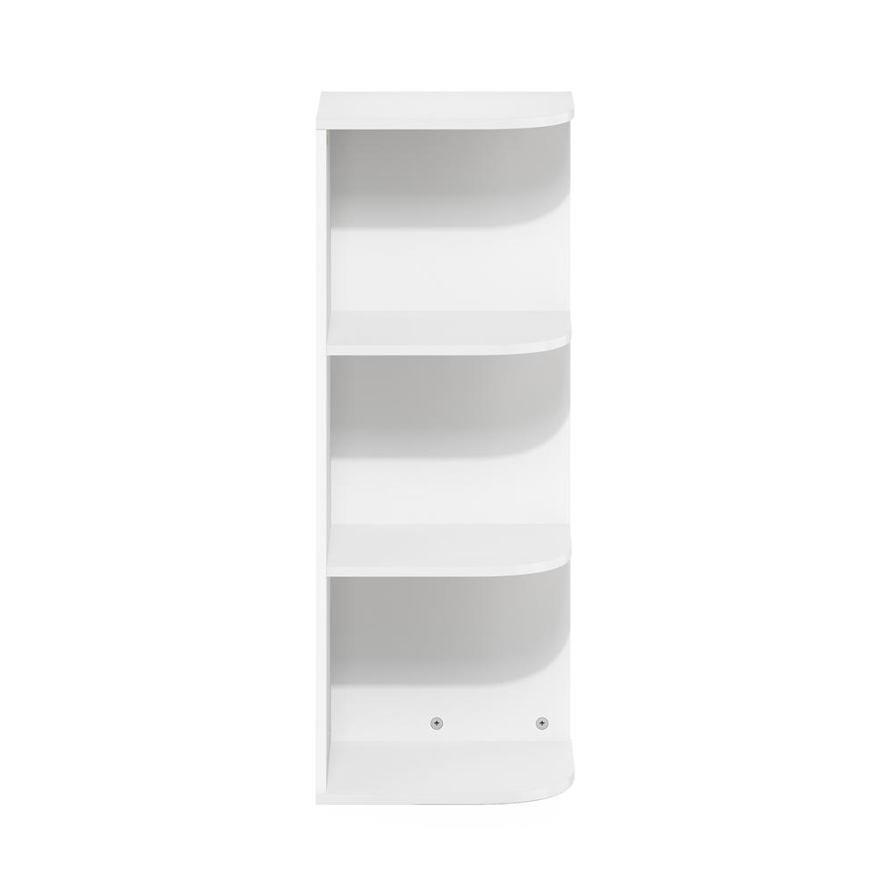 Furinno Pasir 3-Tier Corner Open Shelf Bookcase, White. Picture 3