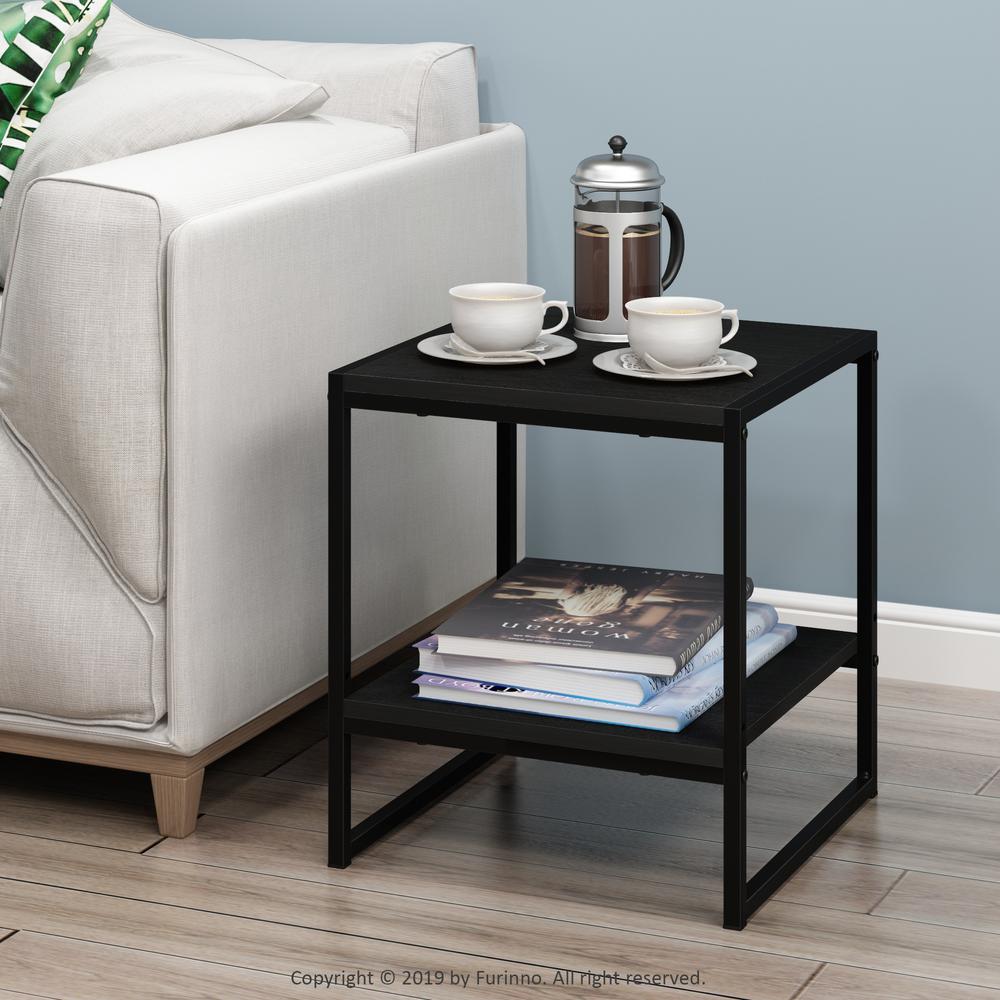 Furinno Romain 2-Tier Tall End Table, Espresso. Picture 6