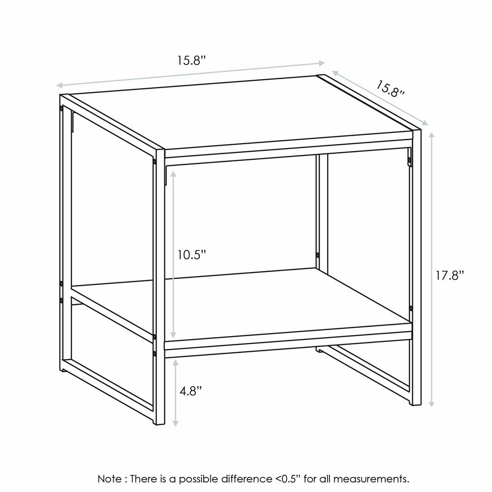 Furinno Romain 2-Tier Tall End Table, Espresso. Picture 2