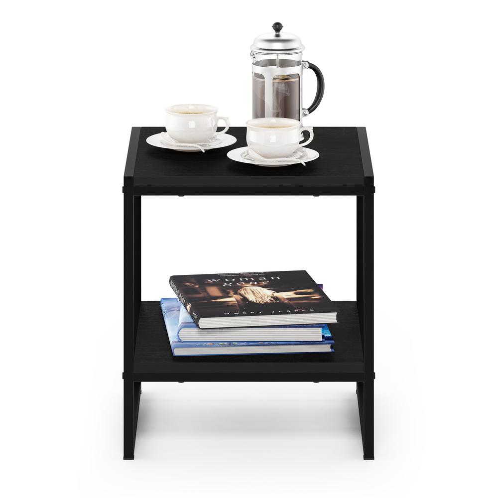 Furinno Romain 2-Tier Tall End Table, Espresso. Picture 4