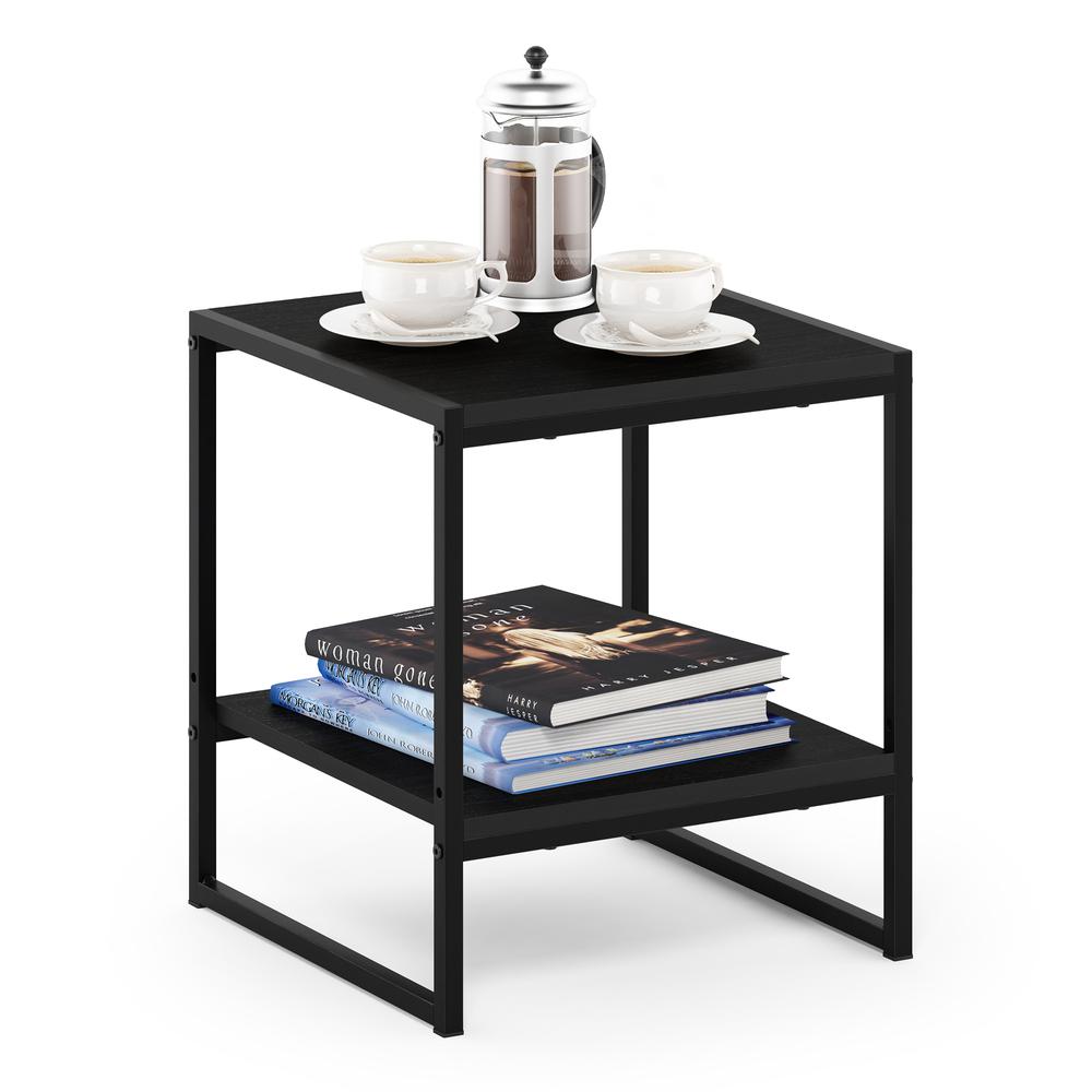Furinno Romain 2-Tier Tall End Table, Espresso. Picture 5
