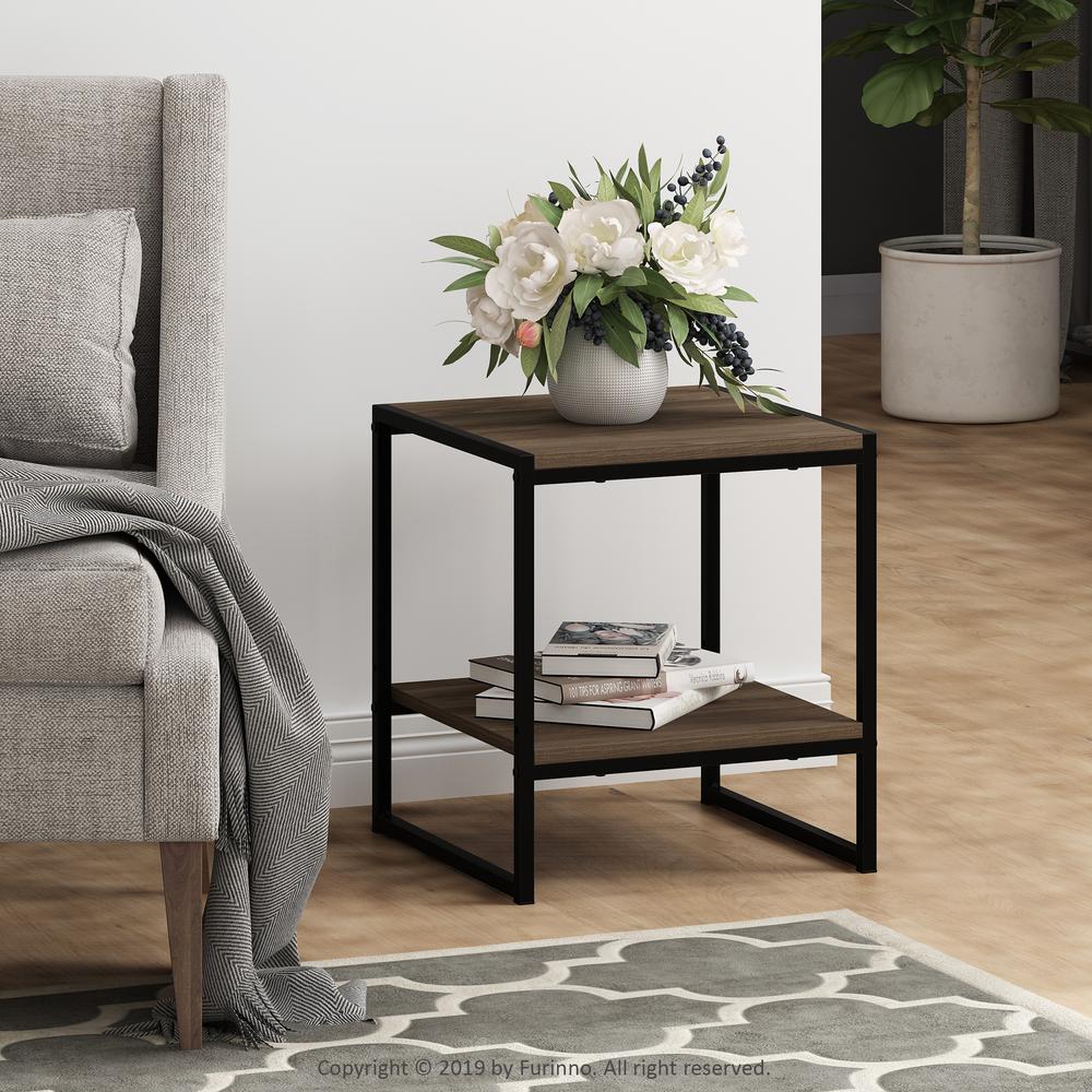 Furinno Romain 2-Tier Tall End Table, French Oak. Picture 6
