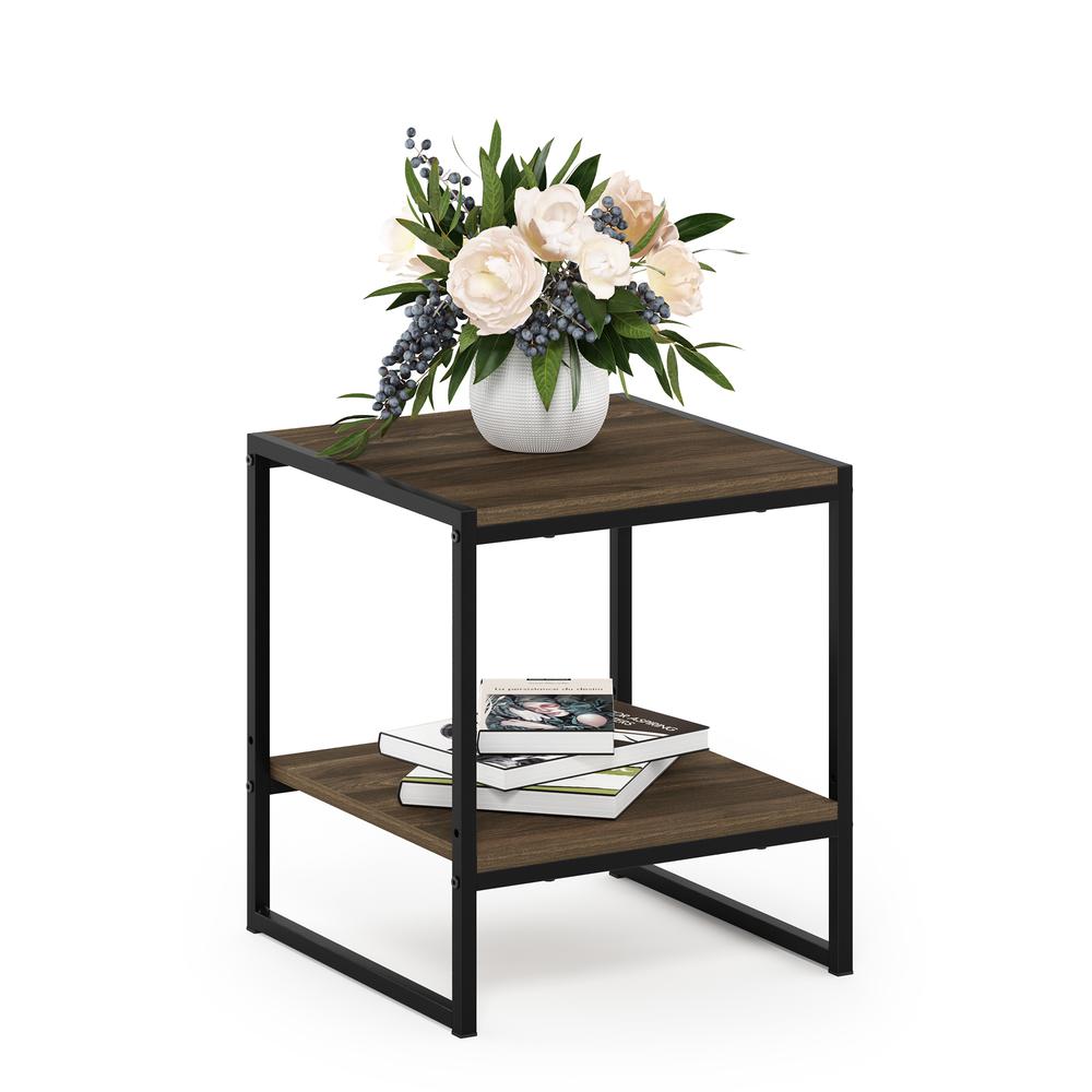 Furinno Romain 2-Tier Tall End Table, French Oak. Picture 4