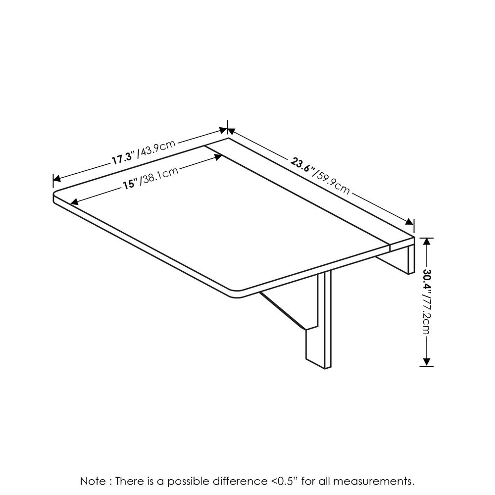 Hermite Wall Mounting Folding Table, Espresso. Picture 2