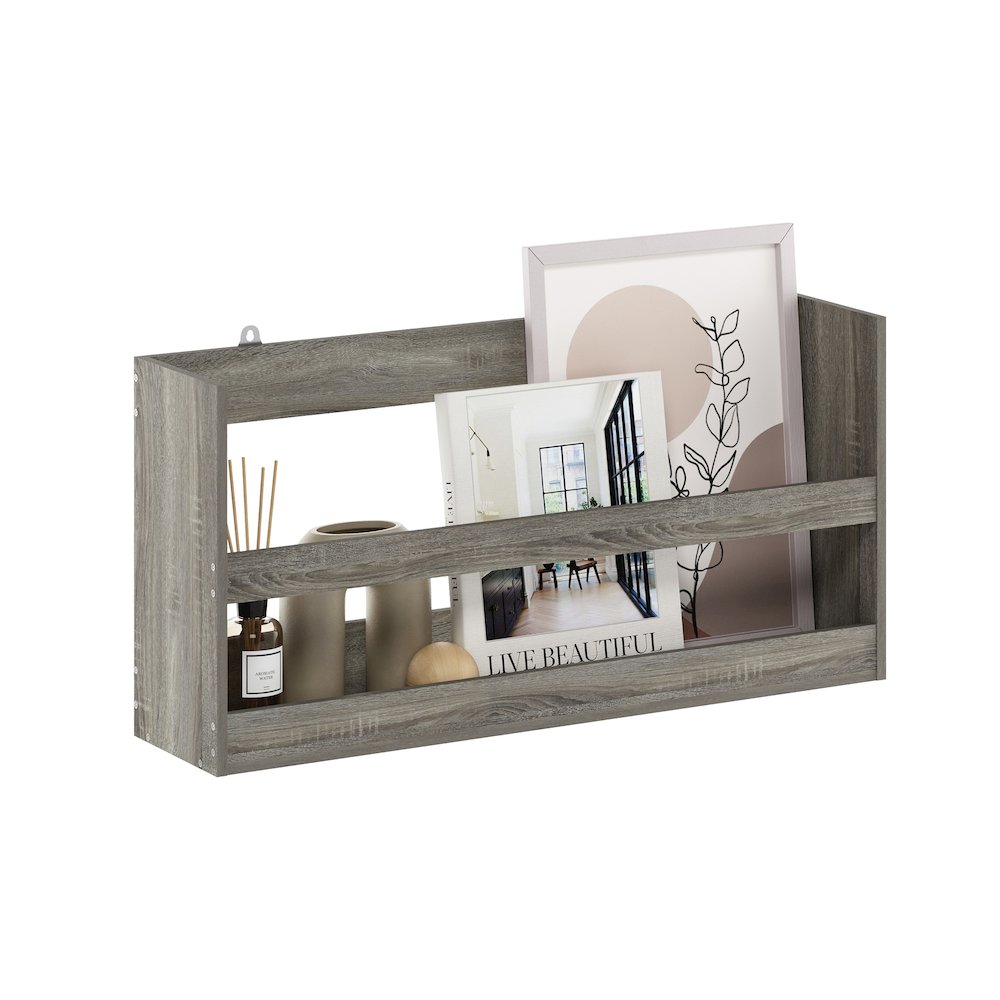 Floating Shelves for Wall, Wall Mounted Shelves, Grey Oak. Picture 3