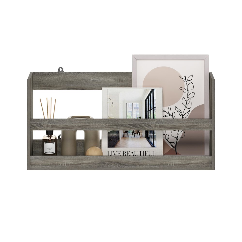 Floating Shelves for Wall, Wall Mounted Shelves, Grey Oak. Picture 6