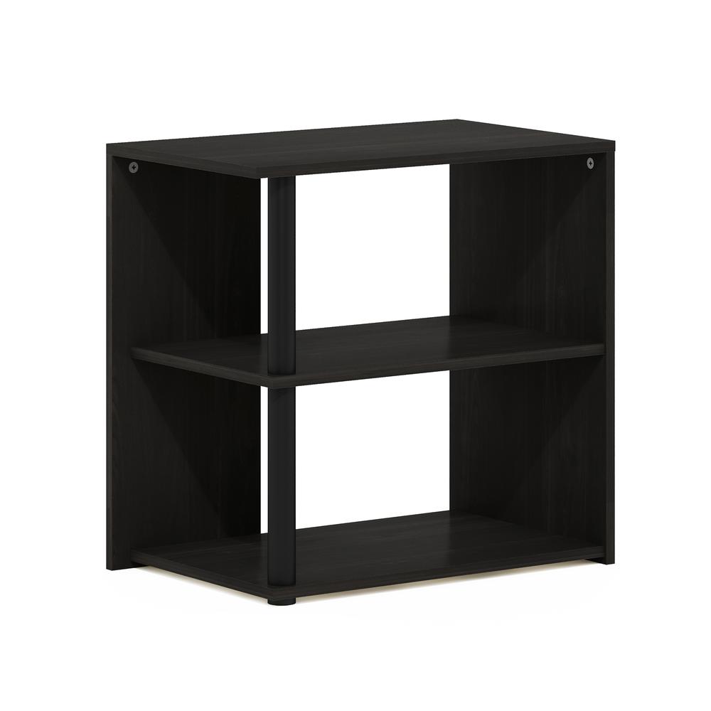 Furinno Romain 2-Tier End Table, Espresso/Black. Picture 1