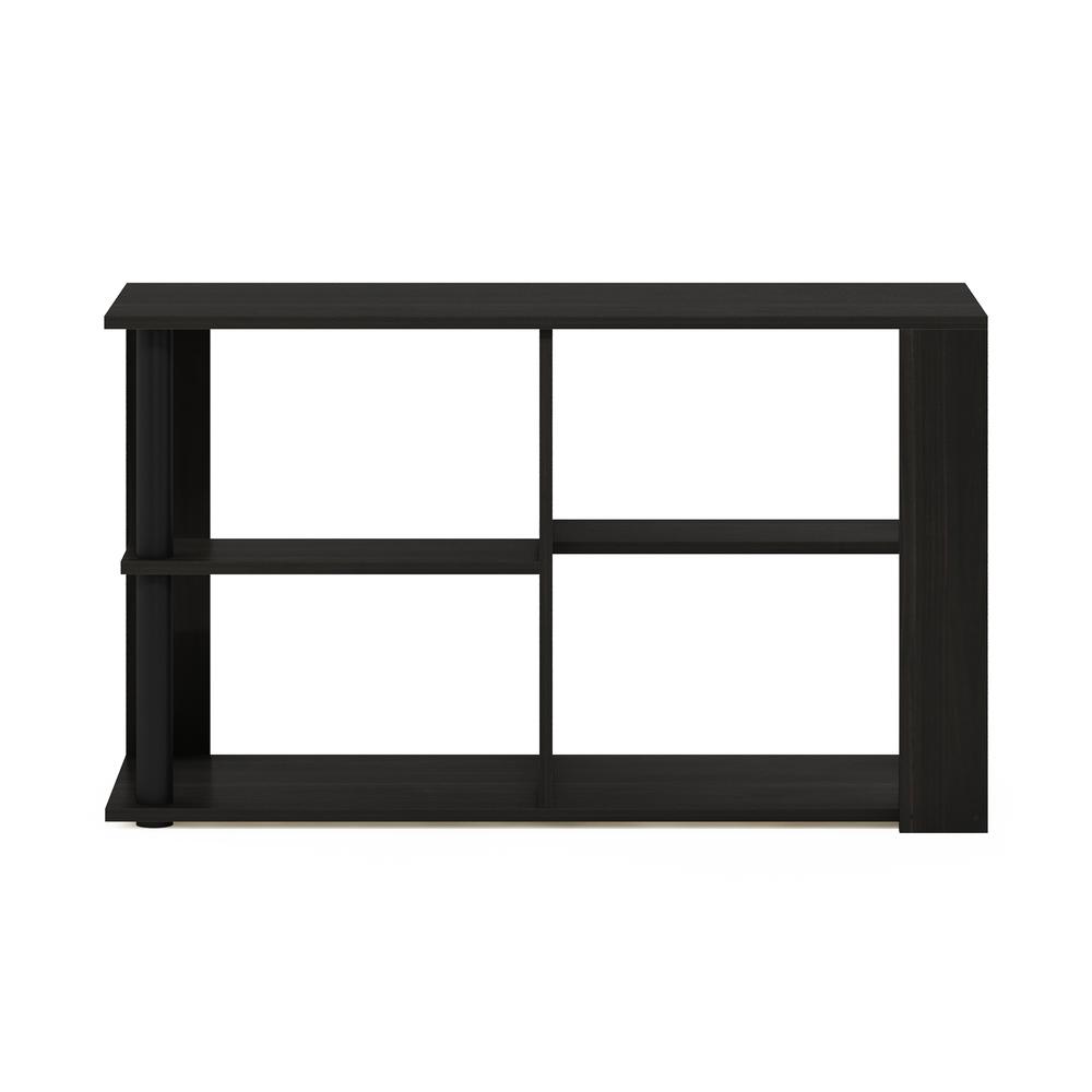 Furinno Romain Narrow Coffee Table with Shelves, Espresso/Black. Picture 3