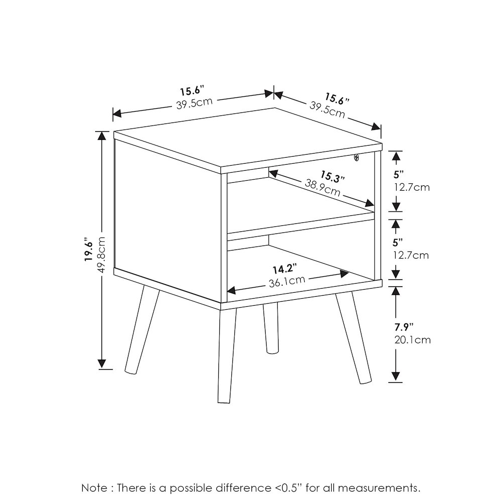 Claude Mid Century Style Nightstand with Wood Legs, Espresso. Picture 2