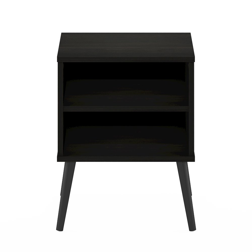 Claude Mid Century Style Nightstand with Wood Legs, Espresso. Picture 3