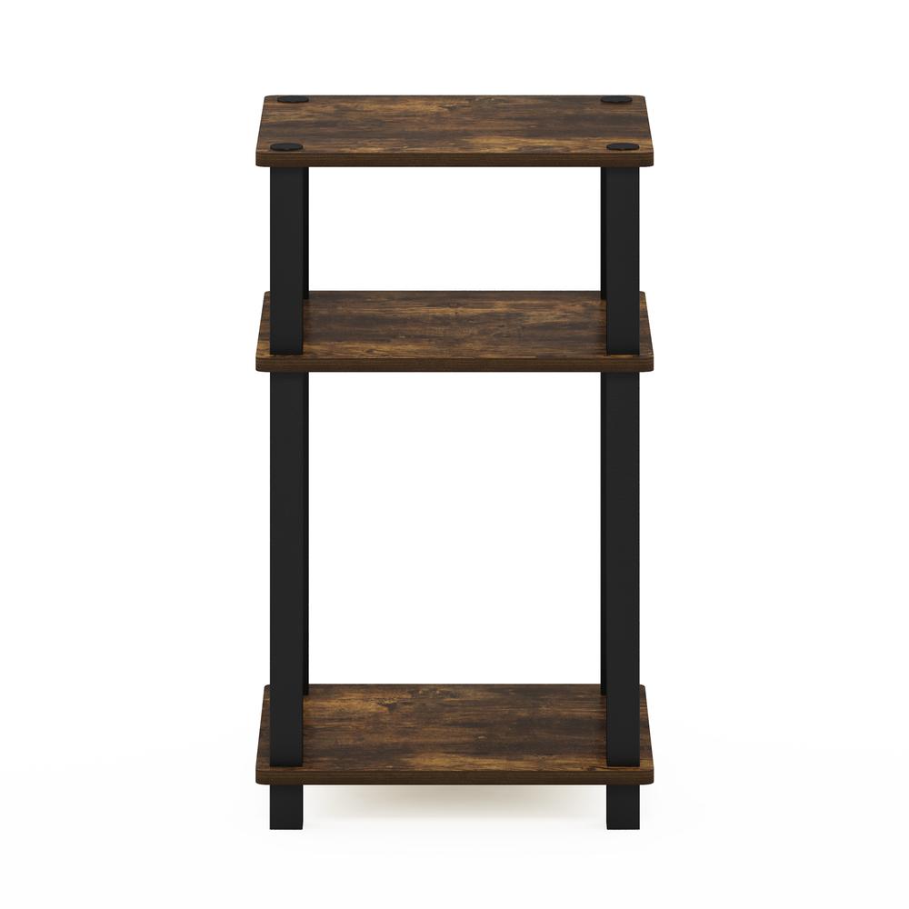 Furinno Just 3-Tier Turn-N-Tube End Table, 1-Pack, Amber Pine/Black. Picture 3