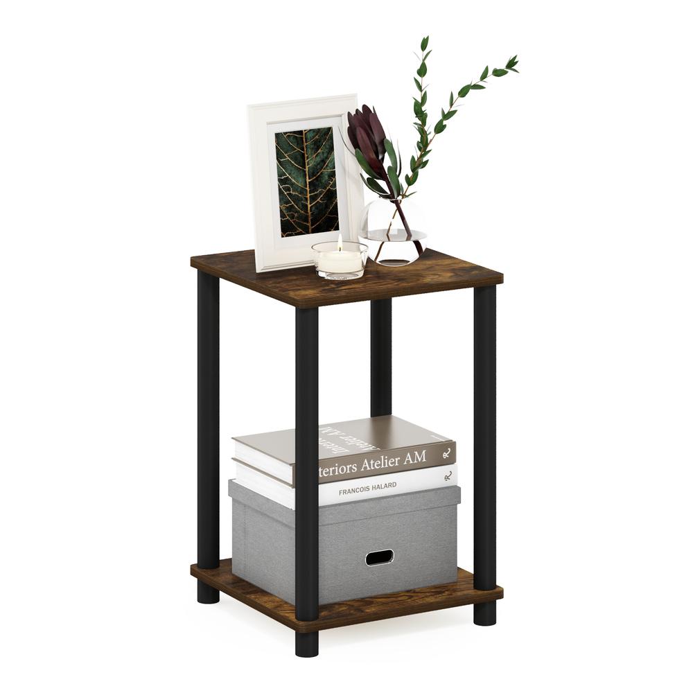 Furinno Turn-N-Tube Haydn End Table, Amber Pine/Black. Picture 4