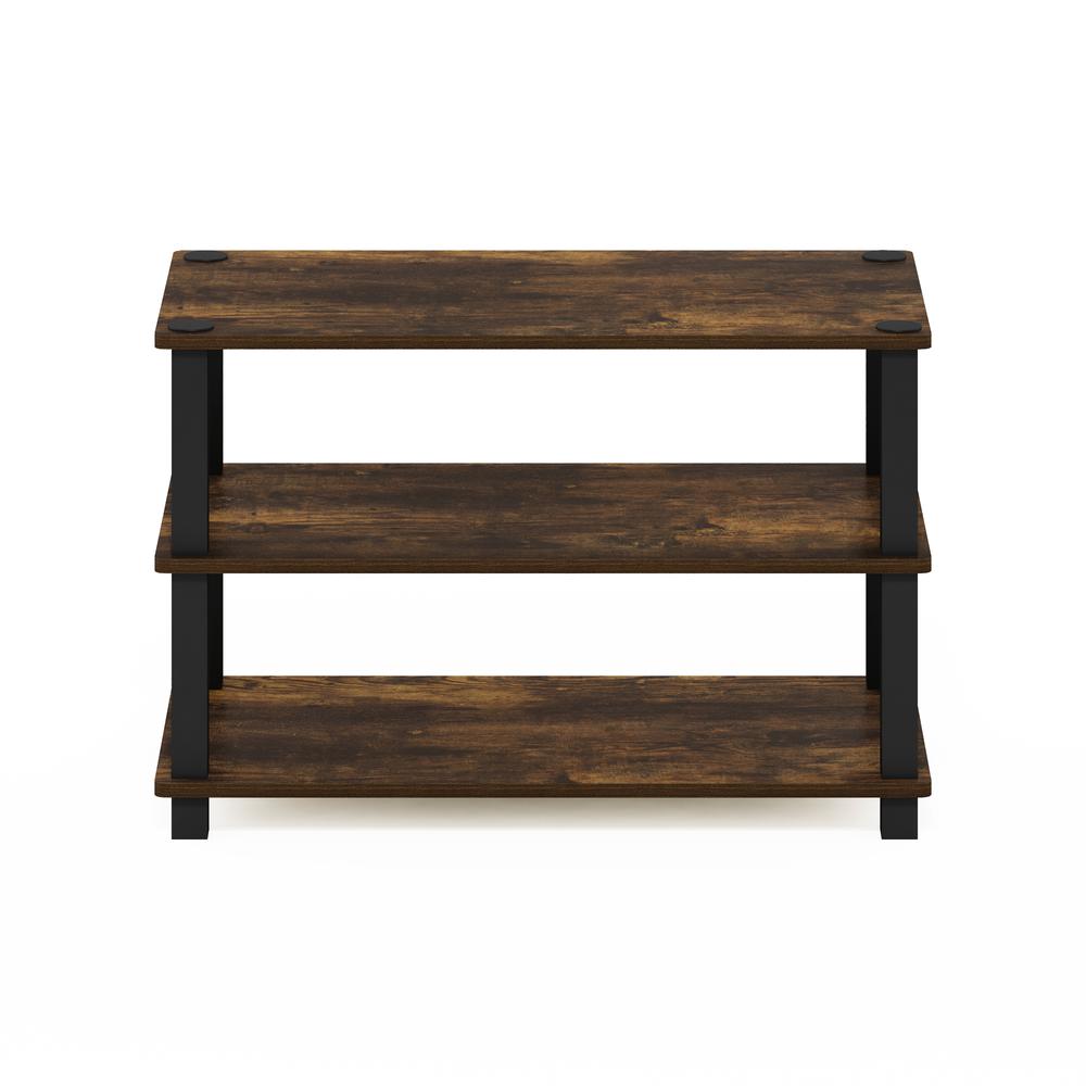 Furinno Turn-S-Tube 3-Tier Shoe Rack, Amber Pine/Black. Picture 3