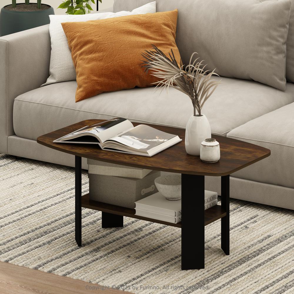 Simple Design Coffee Table, Amber Pine/Black. Picture 6
