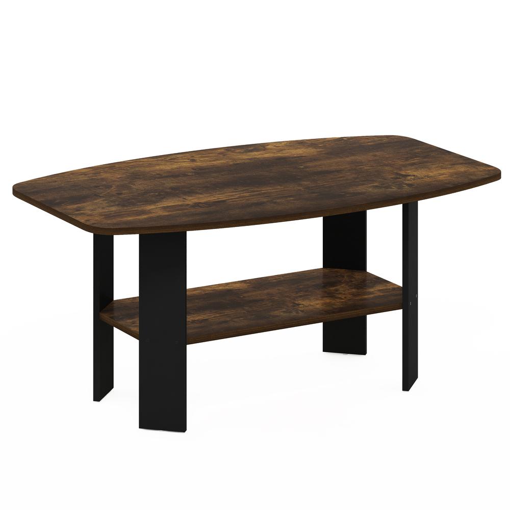 Simple Design Coffee Table, Amber Pine/Black. Picture 1