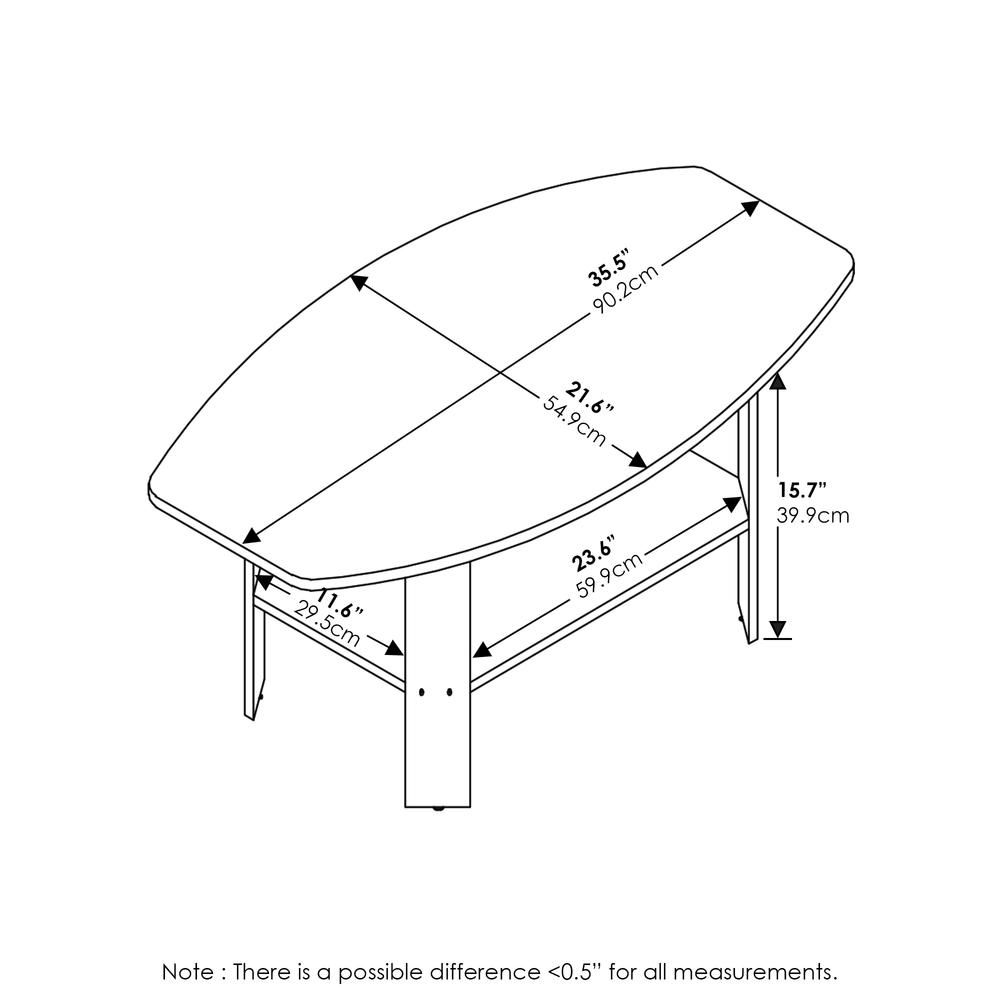 Simple Design Coffee Table, Amber Pine/Black. Picture 2