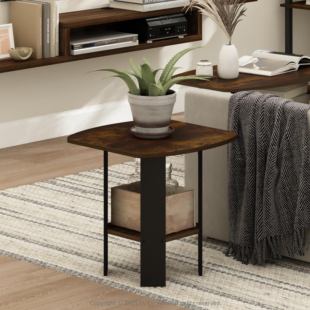 Furinno Simple Design End/SideTable, Amber Pine/Black. Picture 6