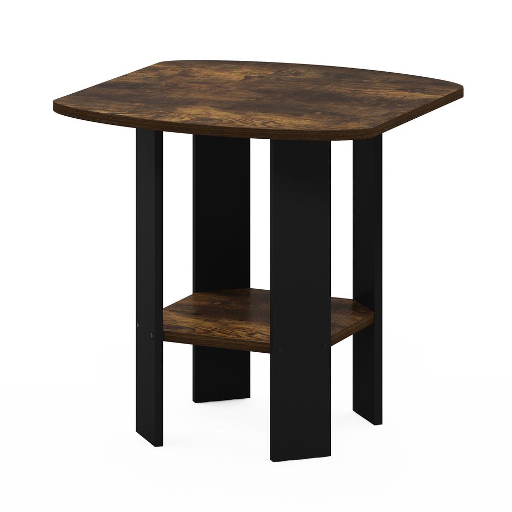 Furinno Simple Design End/SideTable, Amber Pine/Black. Picture 1