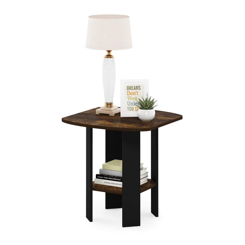 Furinno Simple Design End/SideTable, Amber Pine/Black. Picture 4