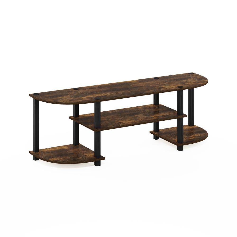 Furinno Turn-S-Tube Wide TV Entertainment Center, Amber Pine/Black. Picture 1
