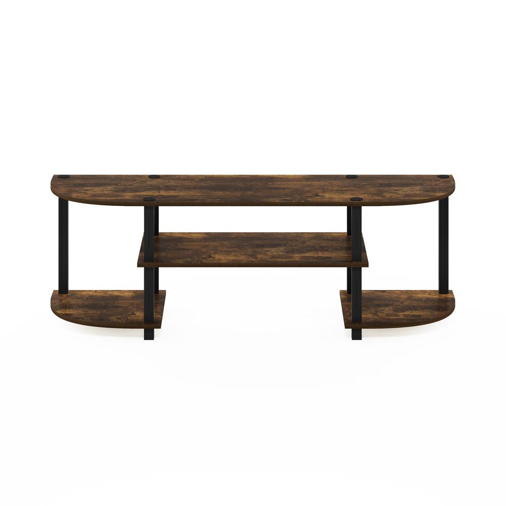 Furinno Turn-S-Tube Wide TV Entertainment Center, Amber Pine/Black. Picture 3