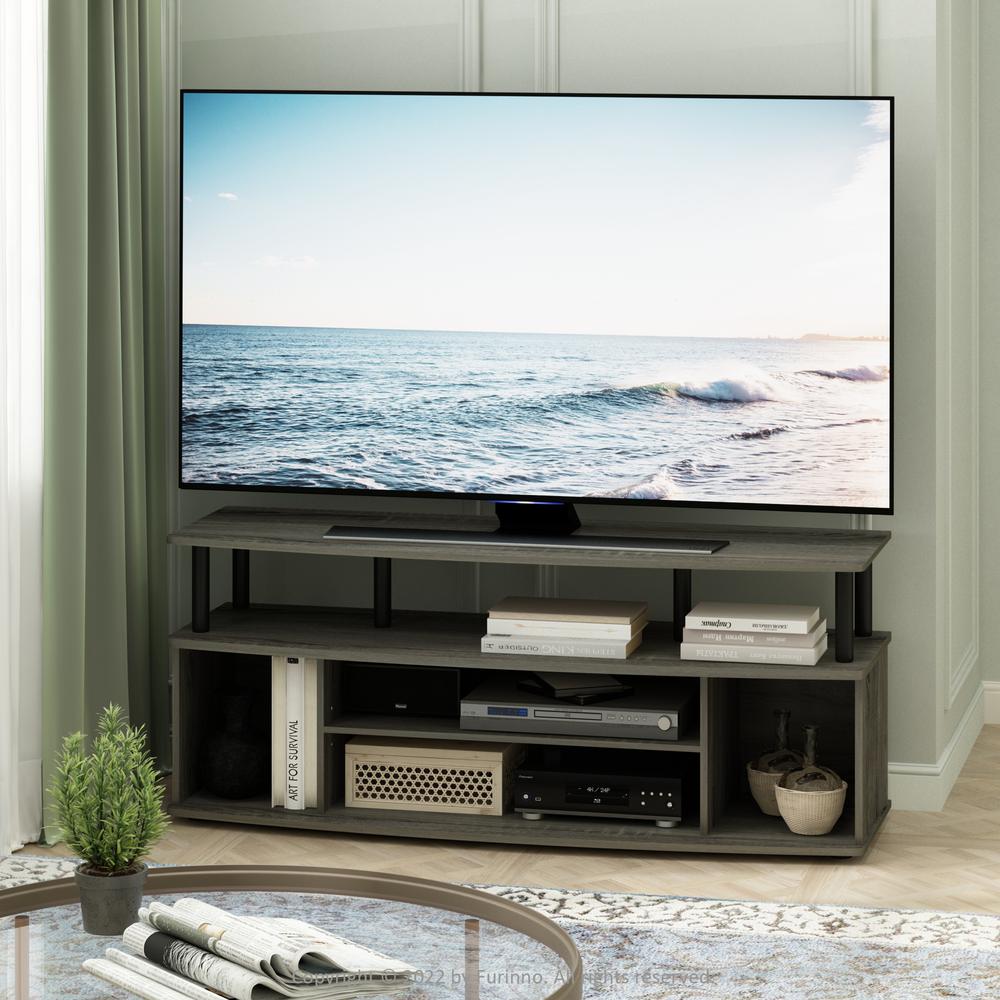 JAYA Large Entertainment Center Hold up to 55-IN TV, French Oak/Black. Picture 6