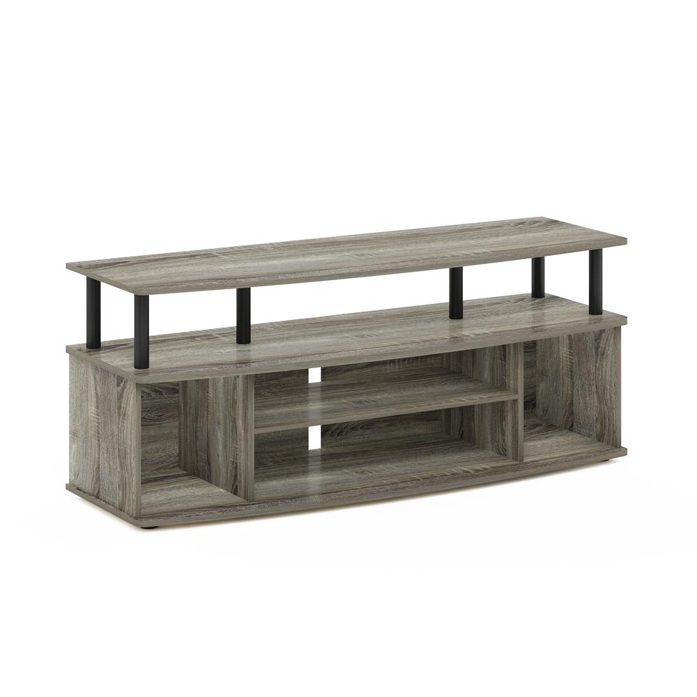 JAYA Large Entertainment Center Hold up to 55-IN TV, French Oak/Black. Picture 1