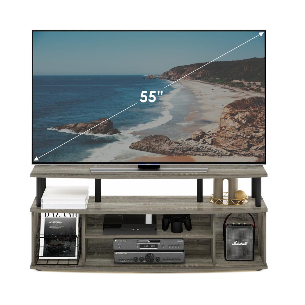 JAYA Large Entertainment Center Hold up to 55-IN TV, French Oak/Black. Picture 5