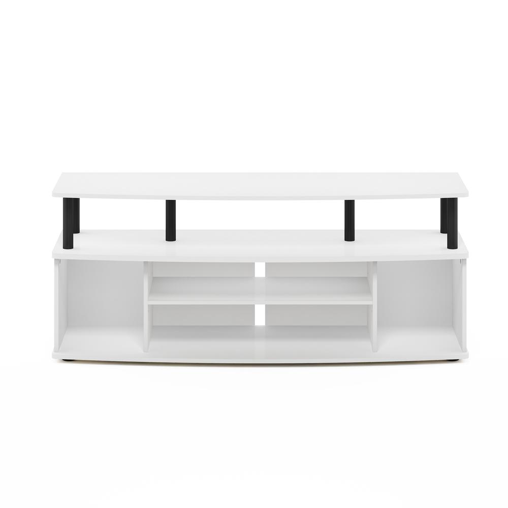 Furinno JAYA Large Entertainment Center Hold up to 55-IN TV, White/Black. Picture 3
