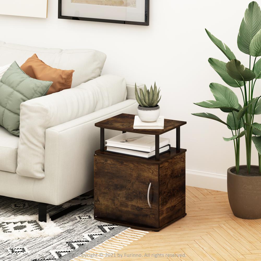 Furinno JAYA Utility Design End Table, Amber Pine/Black. Picture 6