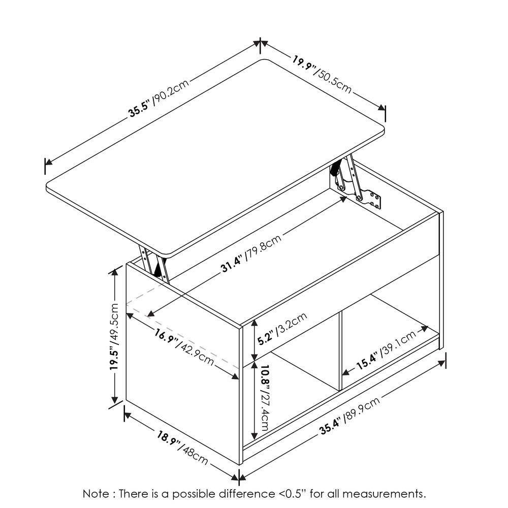 Jensen Lift Top Coffee Table, Americano. Picture 7