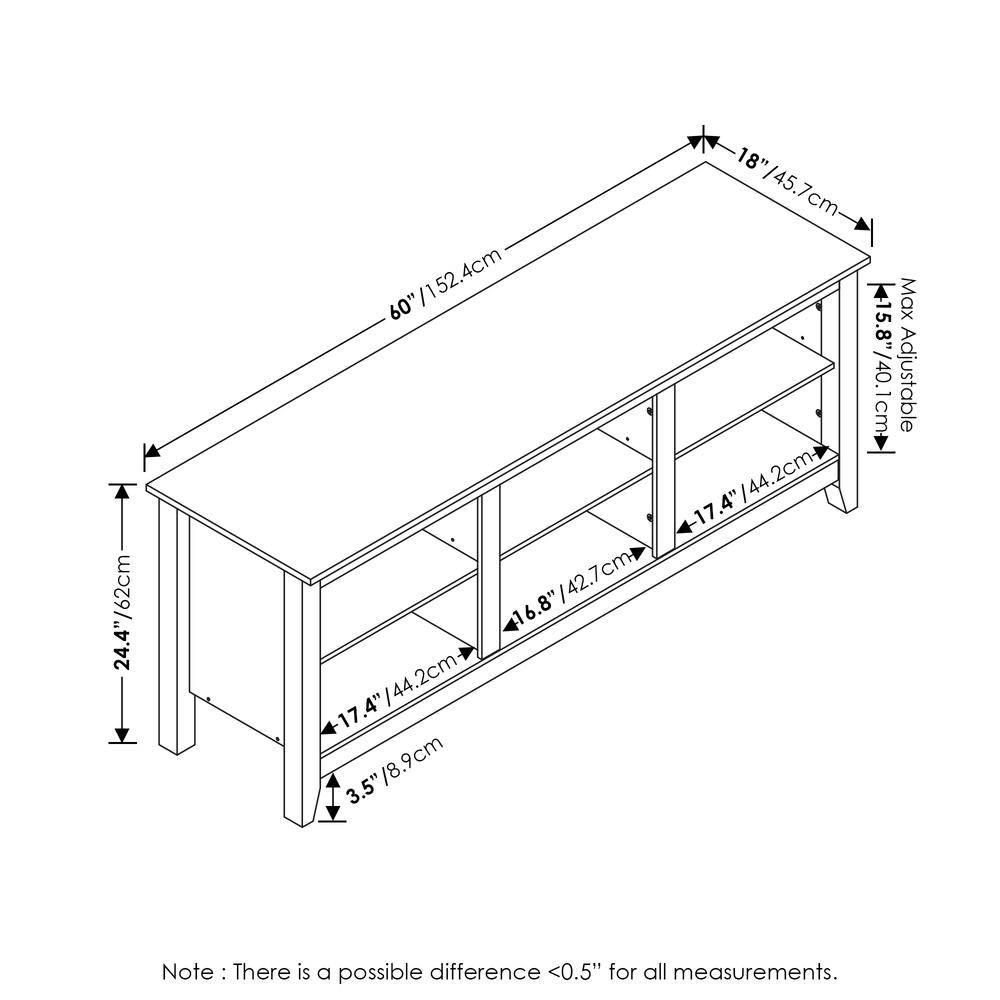 Furinno Jensen TV Entertainment Center for TV up to 65 Inch, Solid White. Picture 2