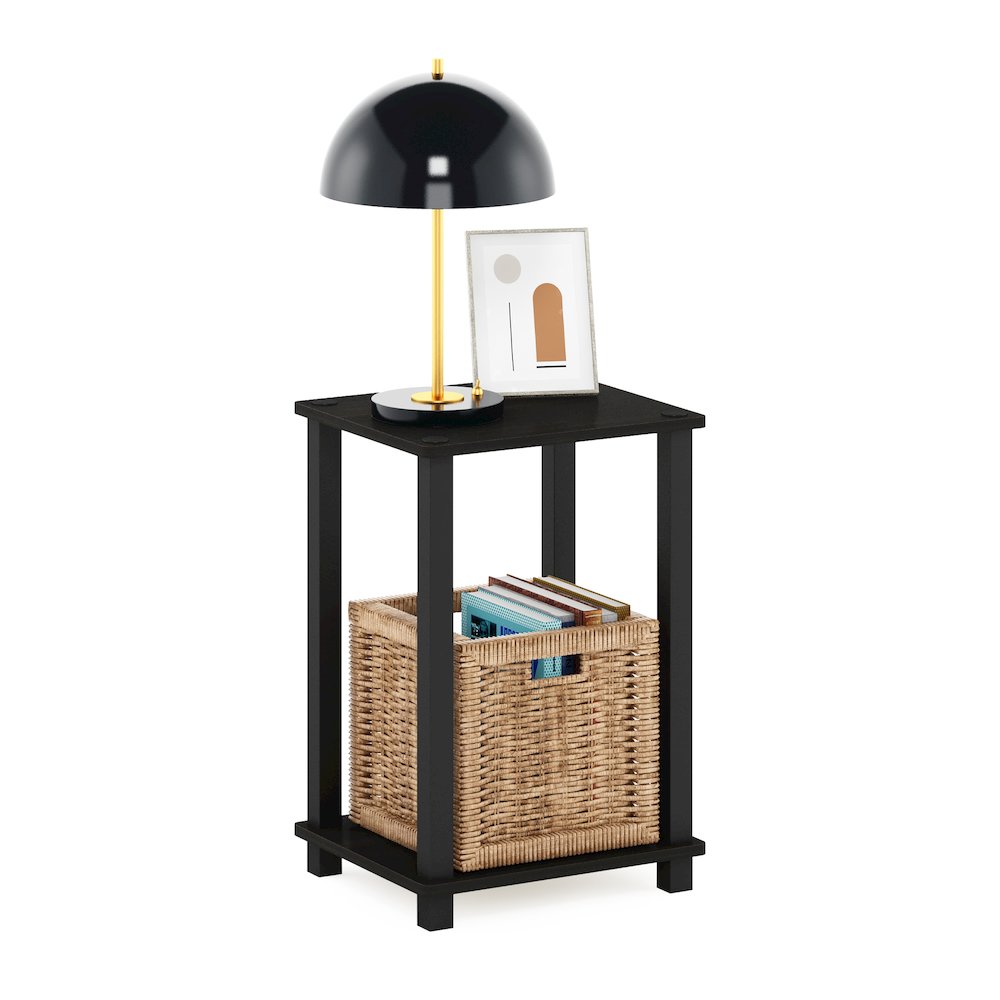 Furinno Simplistic End Table, Small, Espresso/Black. Picture 4