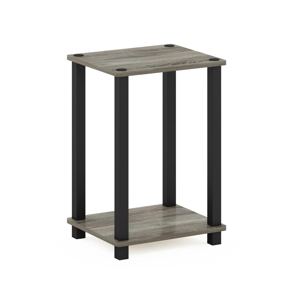 Furinno Simplistic End Table, Small, French Oak/Black. Picture 1
