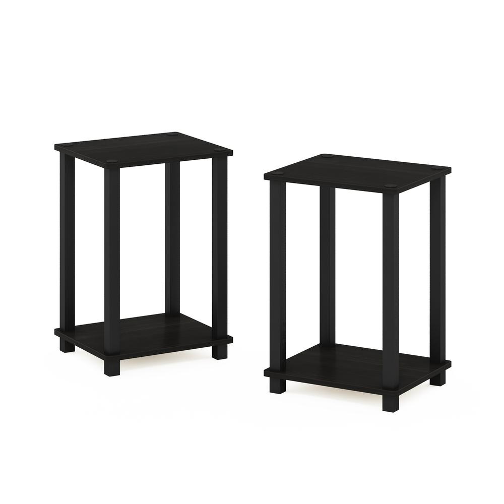 Simplistic End Table, Small, Set of 2, Espresso/Black. Picture 1