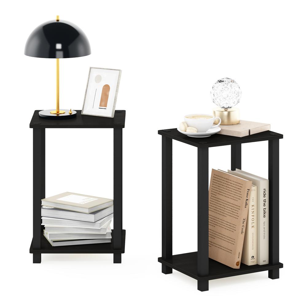 Simplistic End Table, Small, Set of 2, Espresso/Black. Picture 5