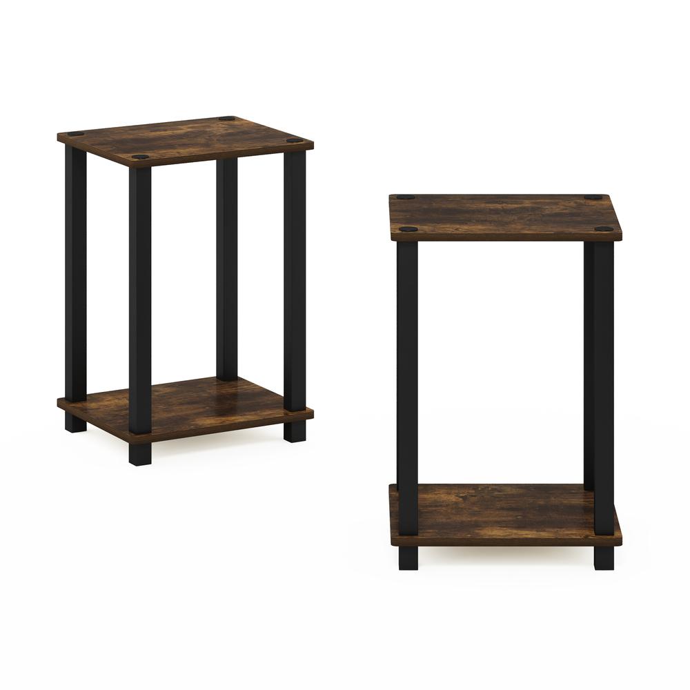 Simplistic End Table, Small, Set of 2, Amber Pine/Black. Picture 3