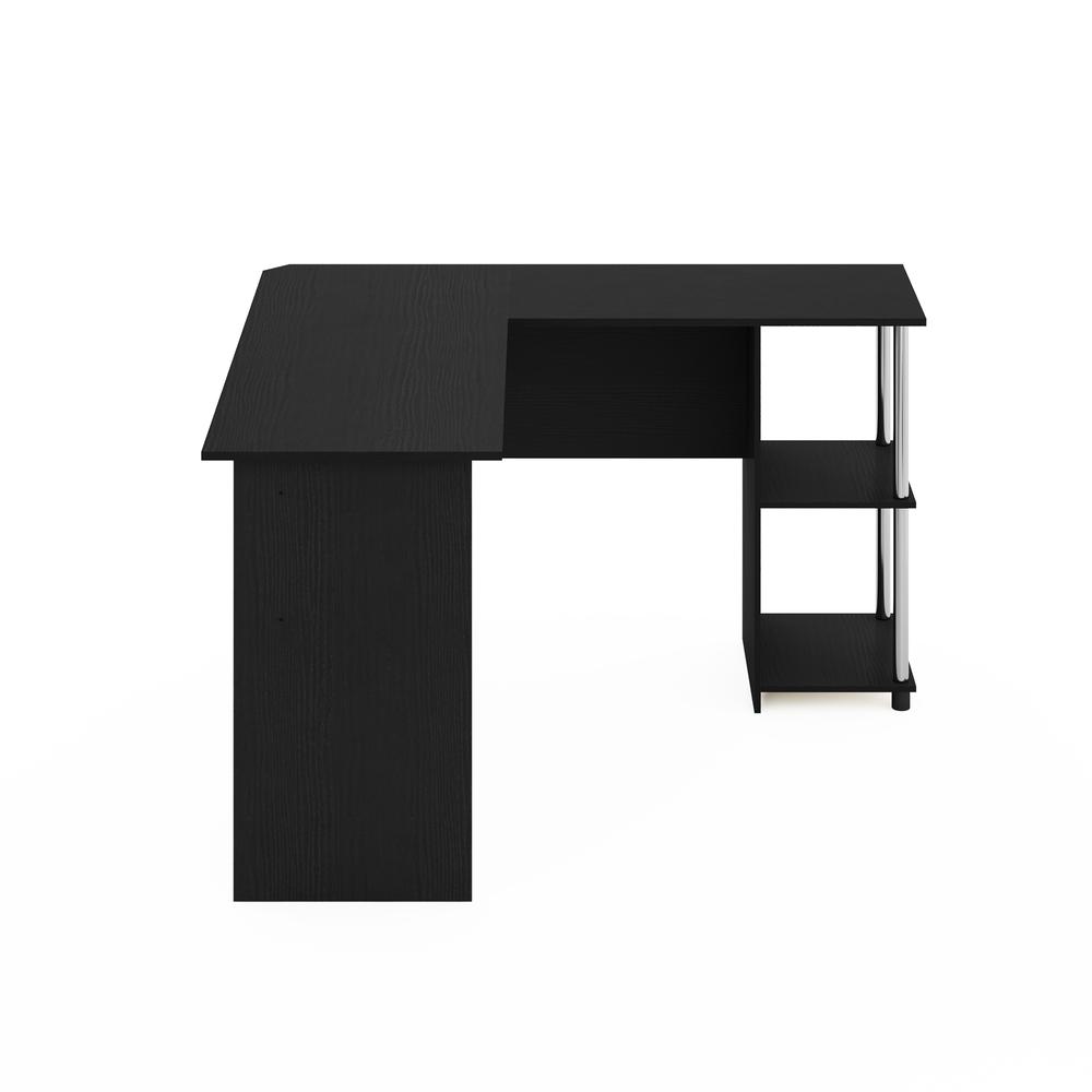 Furinno L-Shape Desk with Stainless Steel Tubes, Americano. Picture 3