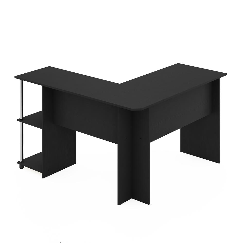 Furinno L-Shape Desk with Stainless Steel Tubes, Americano. Picture 4