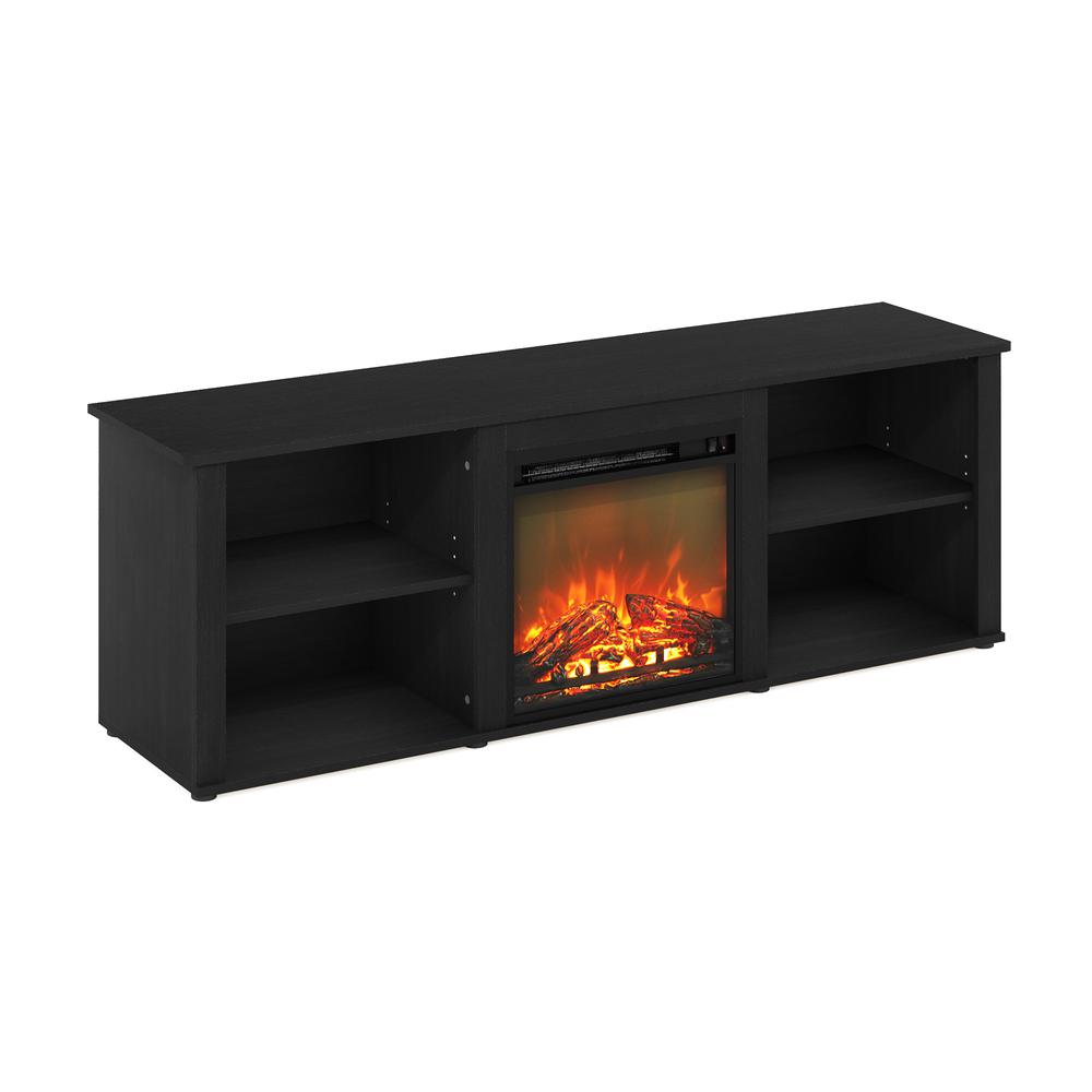 Furinno Classic 70 Inch TV Stand with Fireplace, Americano. Picture 1