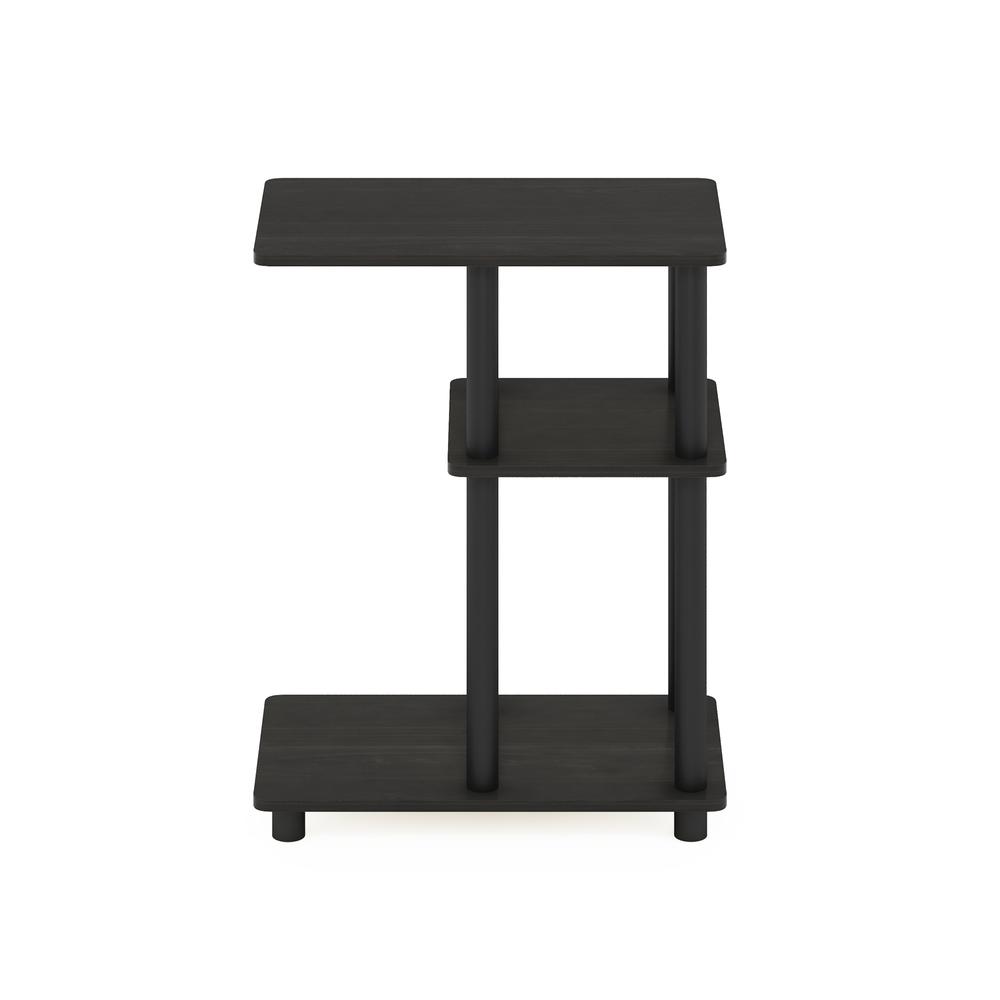Furinno Turn-N-Tube C Shape Sofa Side Table, Espresso/Black. Picture 3
