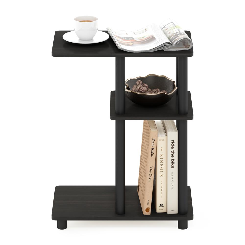 Furinno Turn-N-Tube C Shape Sofa Side Table, Espresso/Black. Picture 5