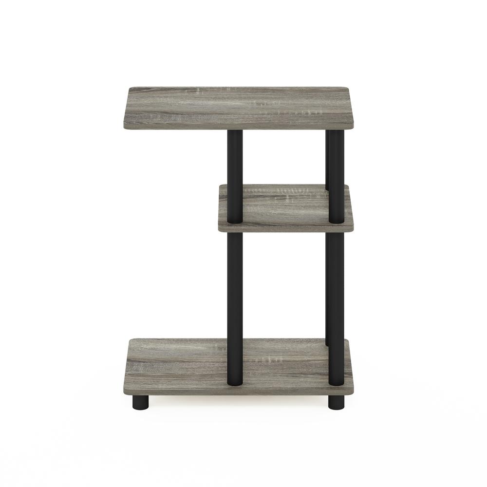 Furinno Turn-N-Tube C Shape Sofa Side Table, French Oak/Black. Picture 3