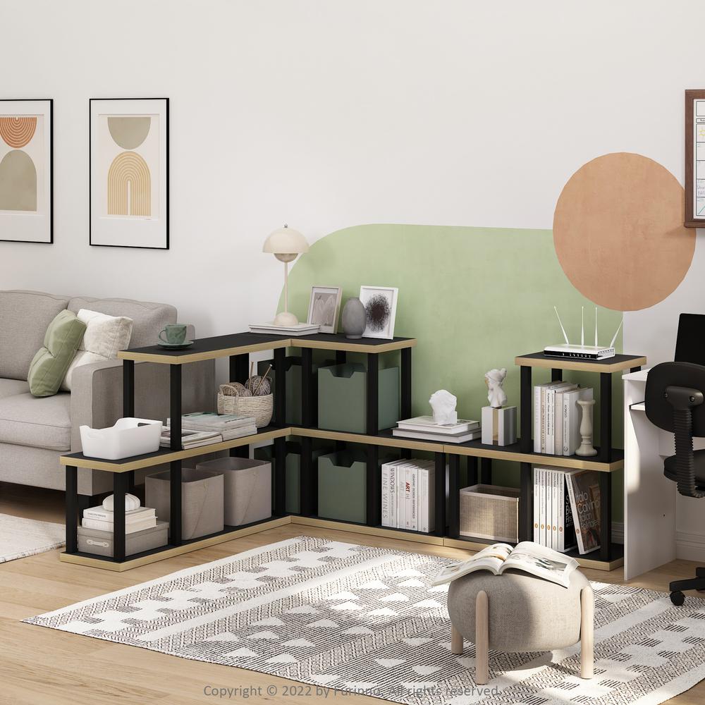 Furinno Turn-N-Tube No Tools 3-Cube Decorative Display Shelf, Americano/Black. Picture 6